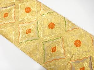 花格子模様織出し袋帯